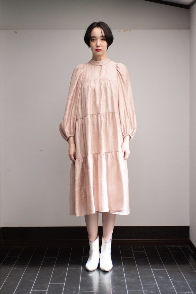 Traditional Pattern Embroidery Tired Dress PINK