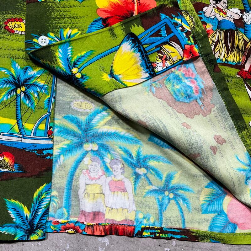 60's~ PEPE ペペ レーヨンスーベニアシャツ FIJI PARADISE PACIFIC