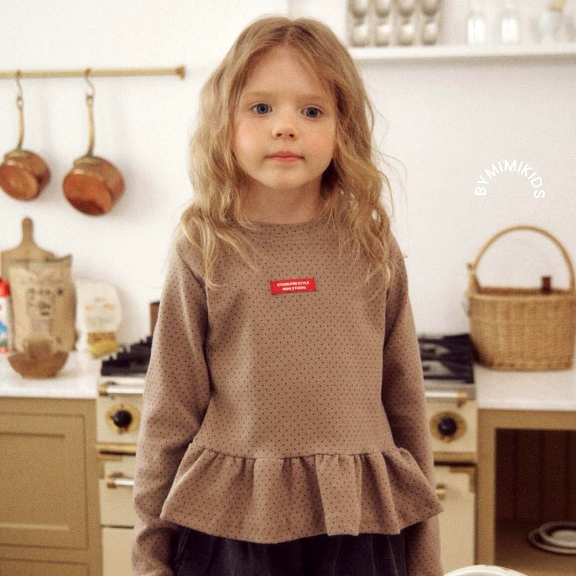 «Sold out»«ジュニアサイズあり» By MiMi ドットフリルトップス 2colors