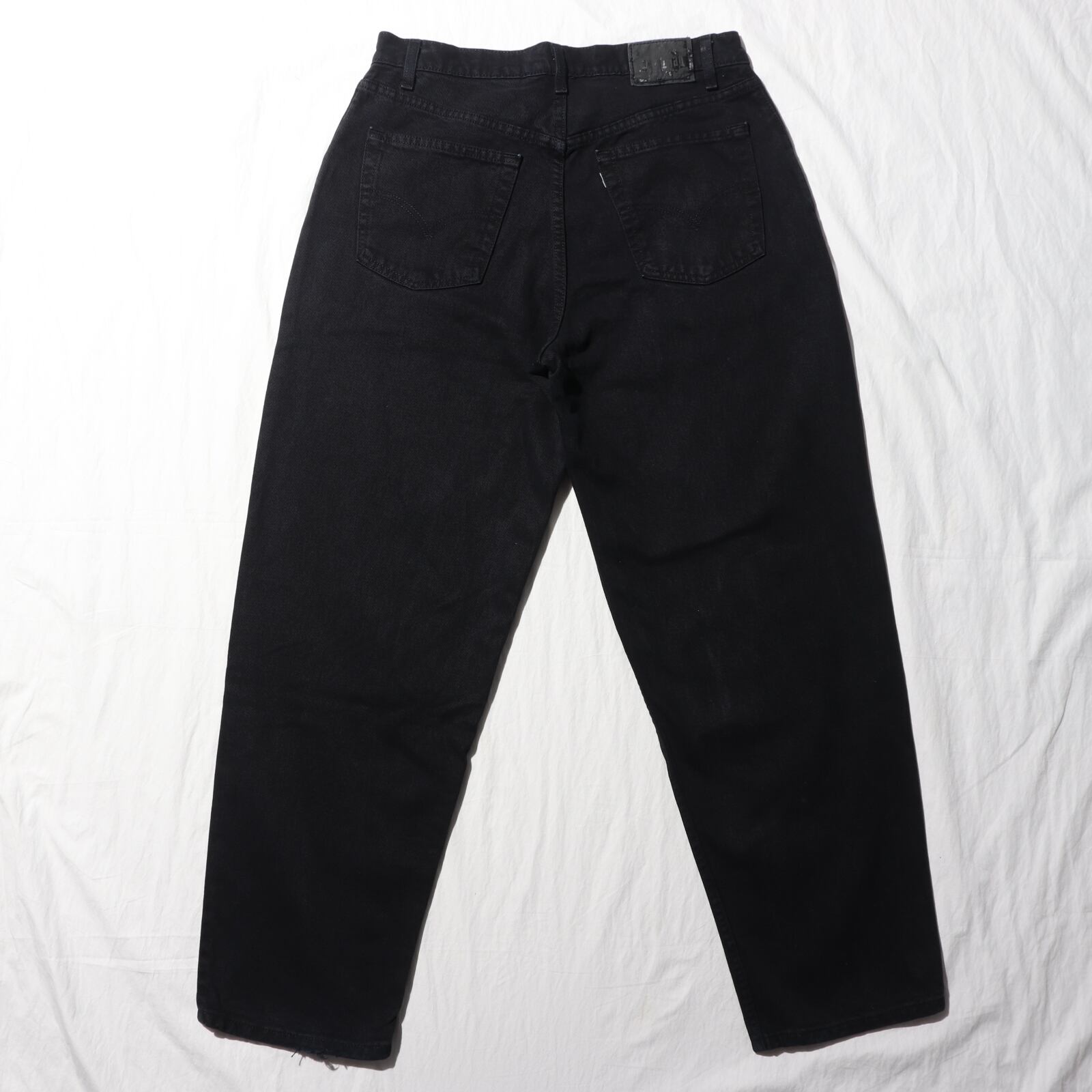 34×30 USA シルバータブ BAGGY 97年 後染めブラック デニムパンツ 