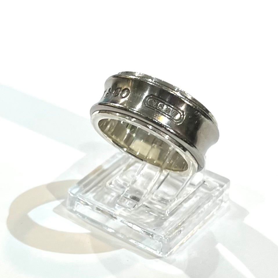 TIFFANY&Co. 1837 シルバーリング 12号 ティファニー TIFFANY&CO】 【 12号】2415 チタン×シルバー925 T&CO ナロー