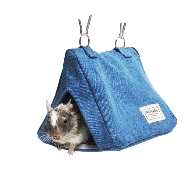 【小動物用品】【PRO SAFE】さんかくハウス　デニム/ナチュラル/グレー