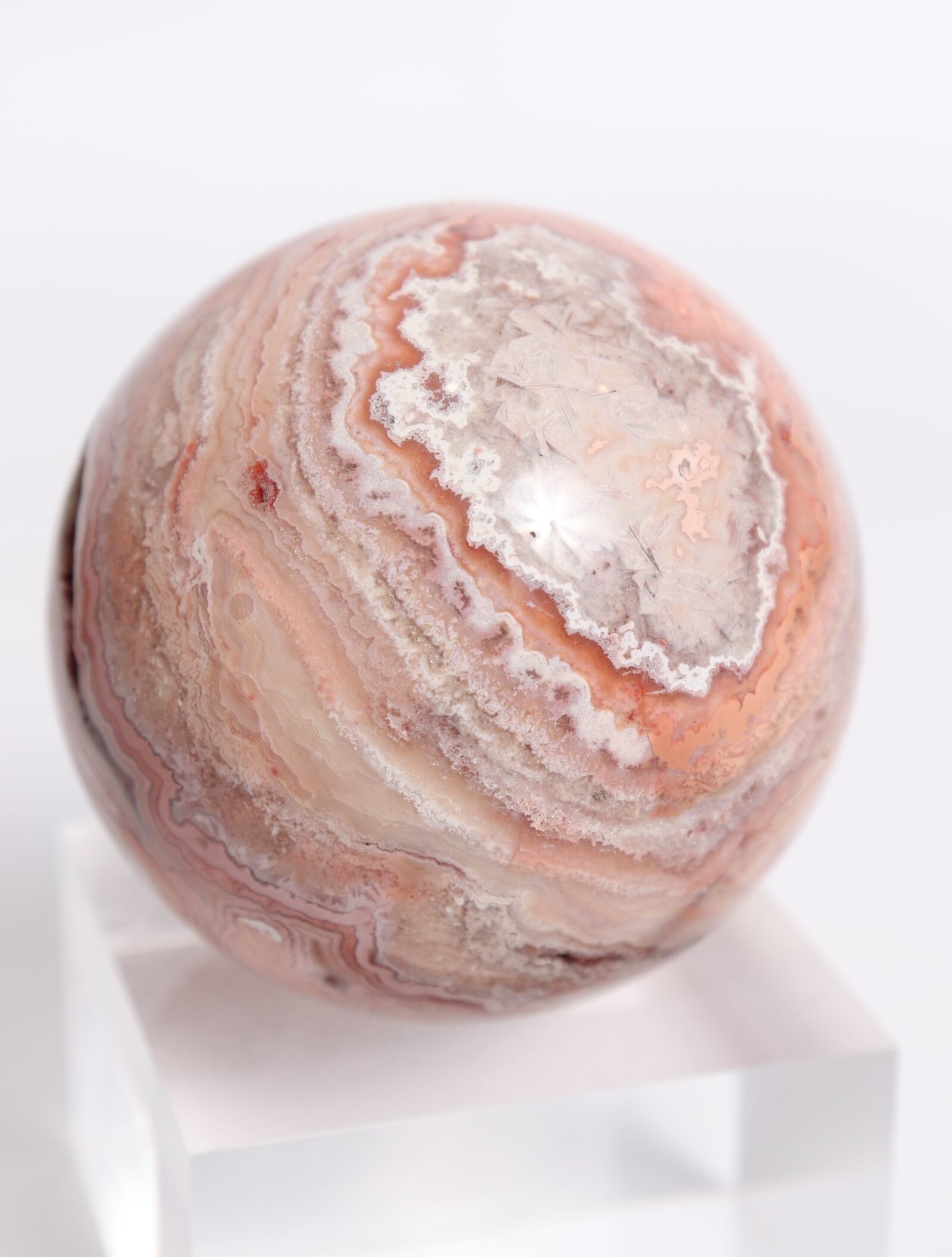 PINK CRAZY LACE AGATE SPHERE | acenus | 天然石・インテリア