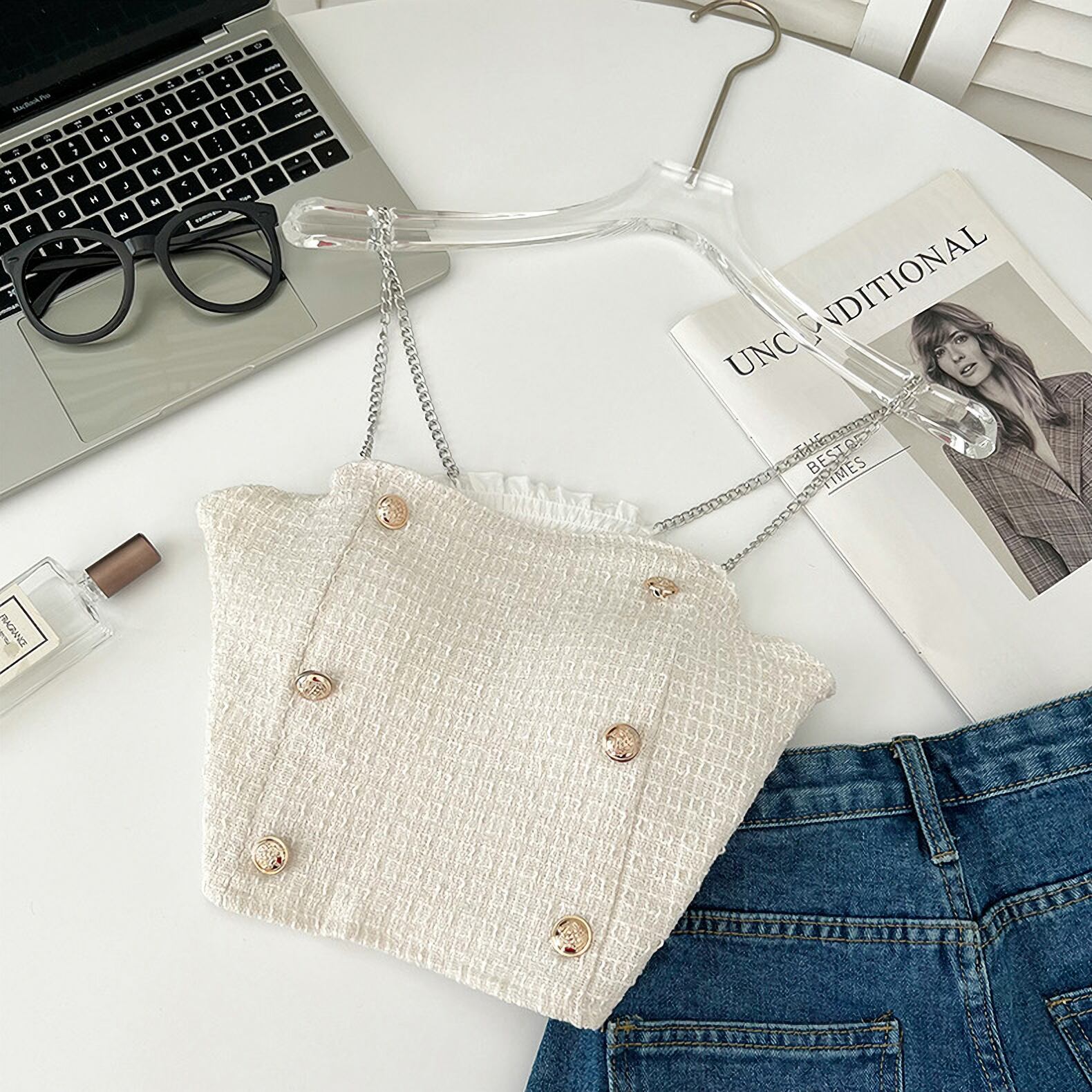 2色 チェーンストラップツイードキャミ | selectshop MAJOLIE