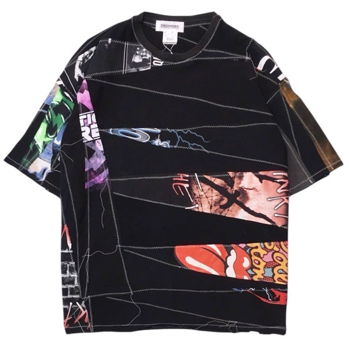 DISCOVERED ディスカバード / NEWSED Patchwork Band Tee (black 