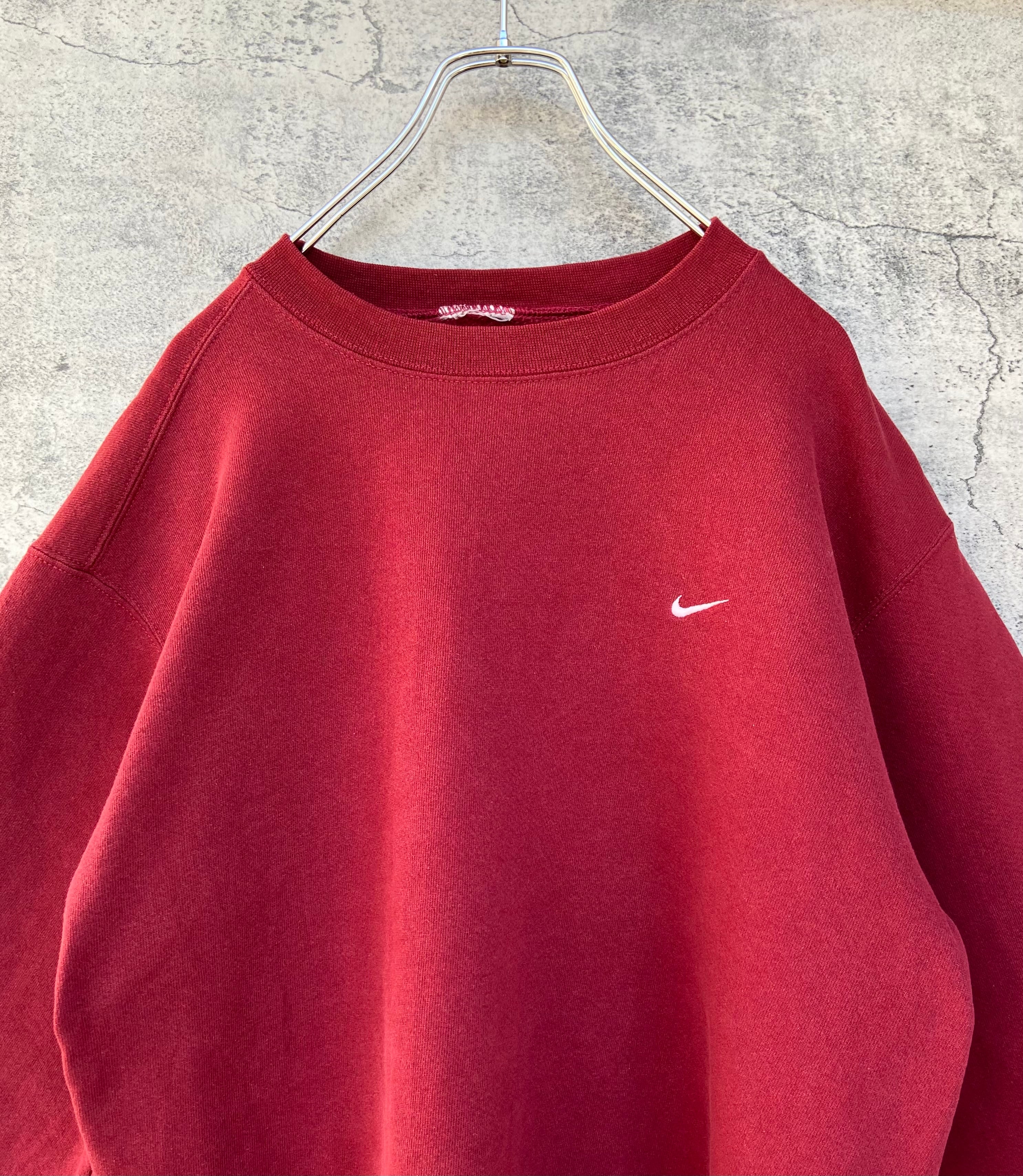 vintage 90s NIKE ナイキ 刺繍 スウェット L ワインレッド