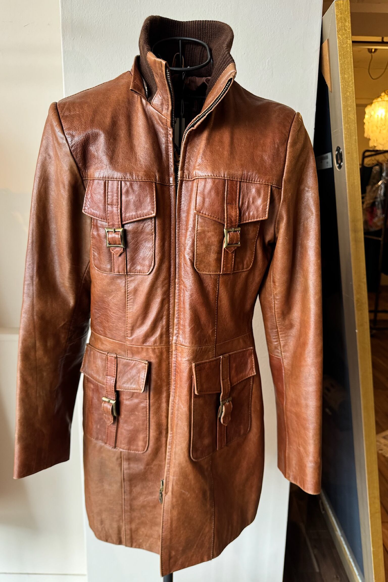 celt&cobra ヌバックレザー ロングコート ベージュ L ヴィンテージ コート | DROOMTUIN_VINTAGE