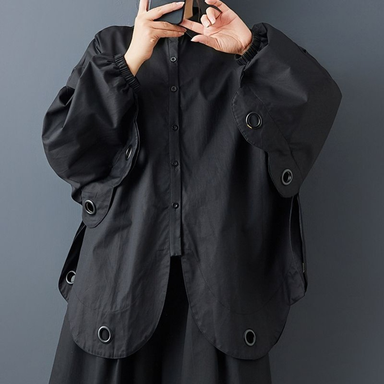 変形ヘム オーバーサイズ シャツ  00263