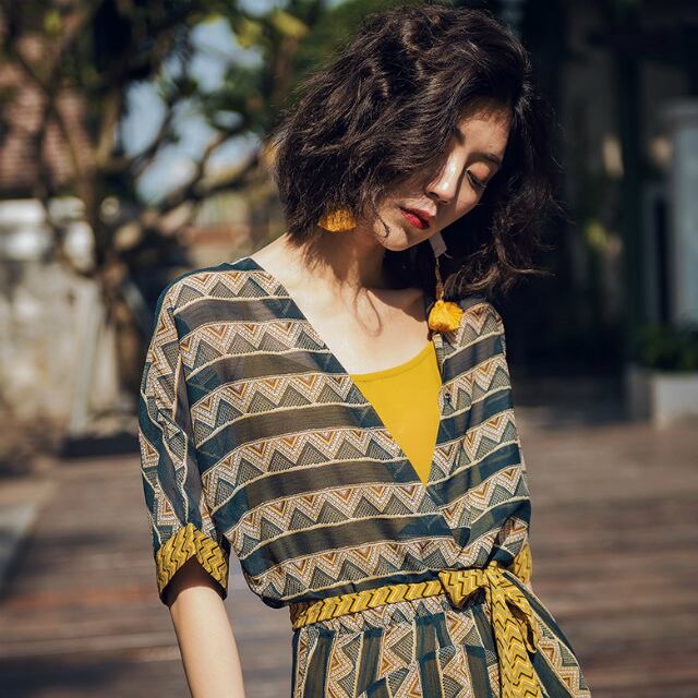 チェック柄 襟付き シャツ ワンピース シャツワンピース 膝丈 ひざ丈