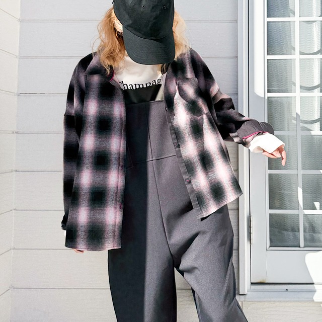 シャドーチェックオーバーサイズシャツ