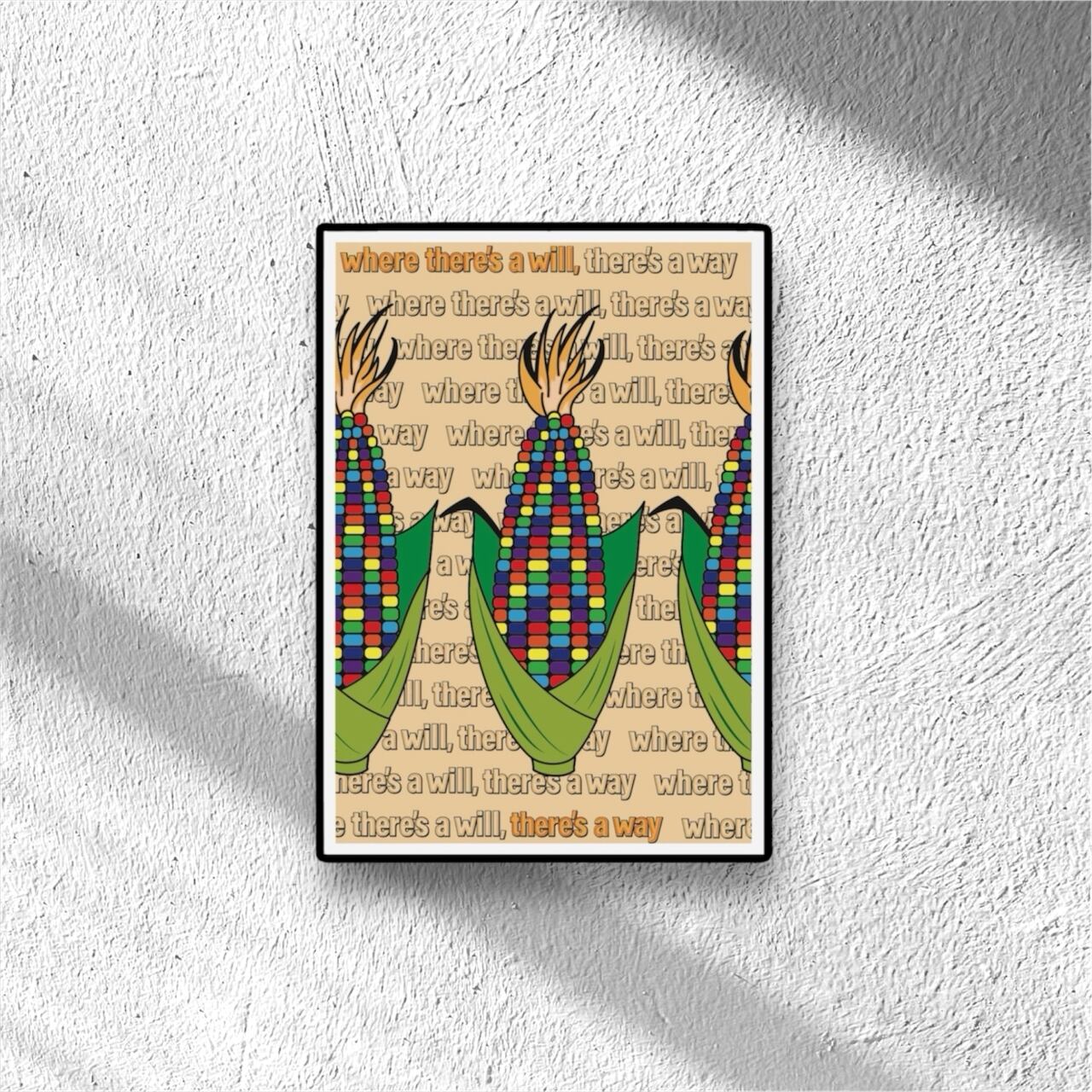 DHD(M)010【フレーム付きインテリアポスターA3　とうもろこしⅠ】