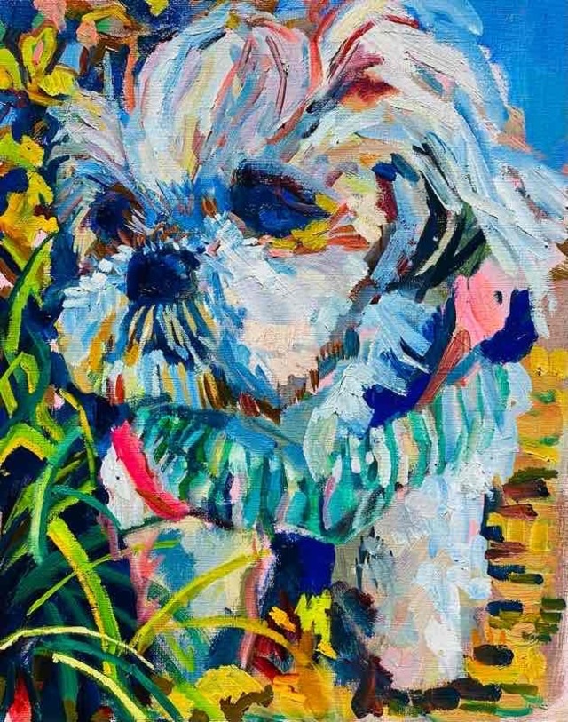 OIL COLOUR | 油彩画 #現代アート #犬 #猫