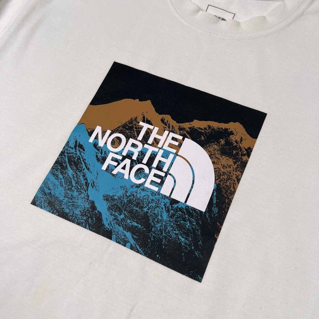 THE NORTH FACE ノースフェイス ロゴプリント 袖プリント 長袖Tシャツ カットソー サイズ M /メンズ/ホワイト