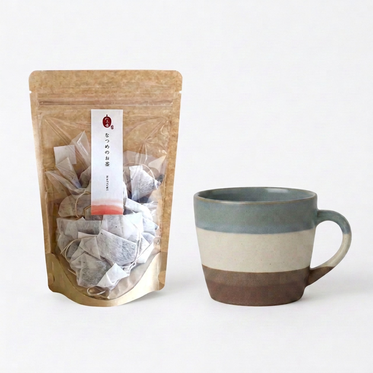 大人の【なつめ茶セット】国産ナツメ 美濃焼マグカップ グレー