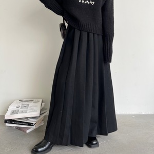 pleated long skirt J00147