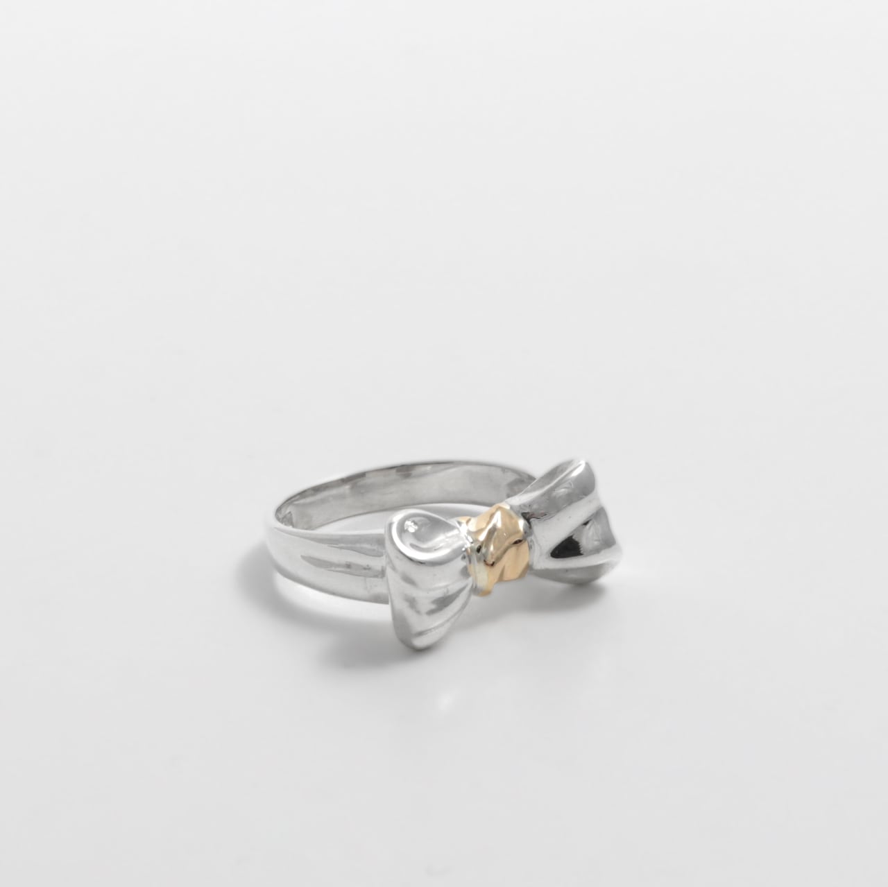 希少✨ティファニー 平たく ハート リボン バングル SV925/18Kコンビ 