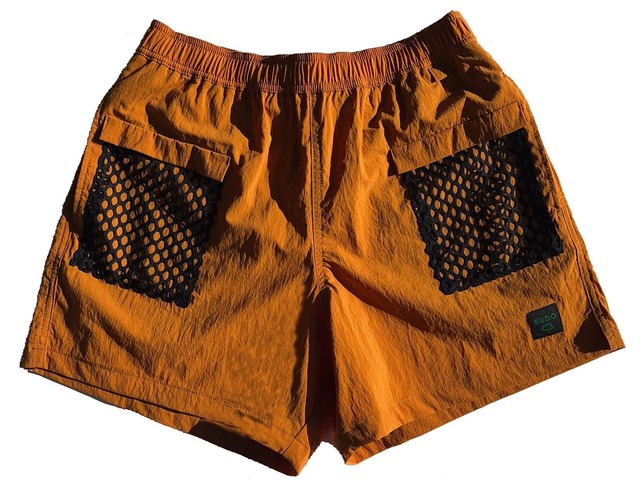 BUDO(ブドー) BIG MESH SHORTS +ADD ORANGE×BLACK MESH