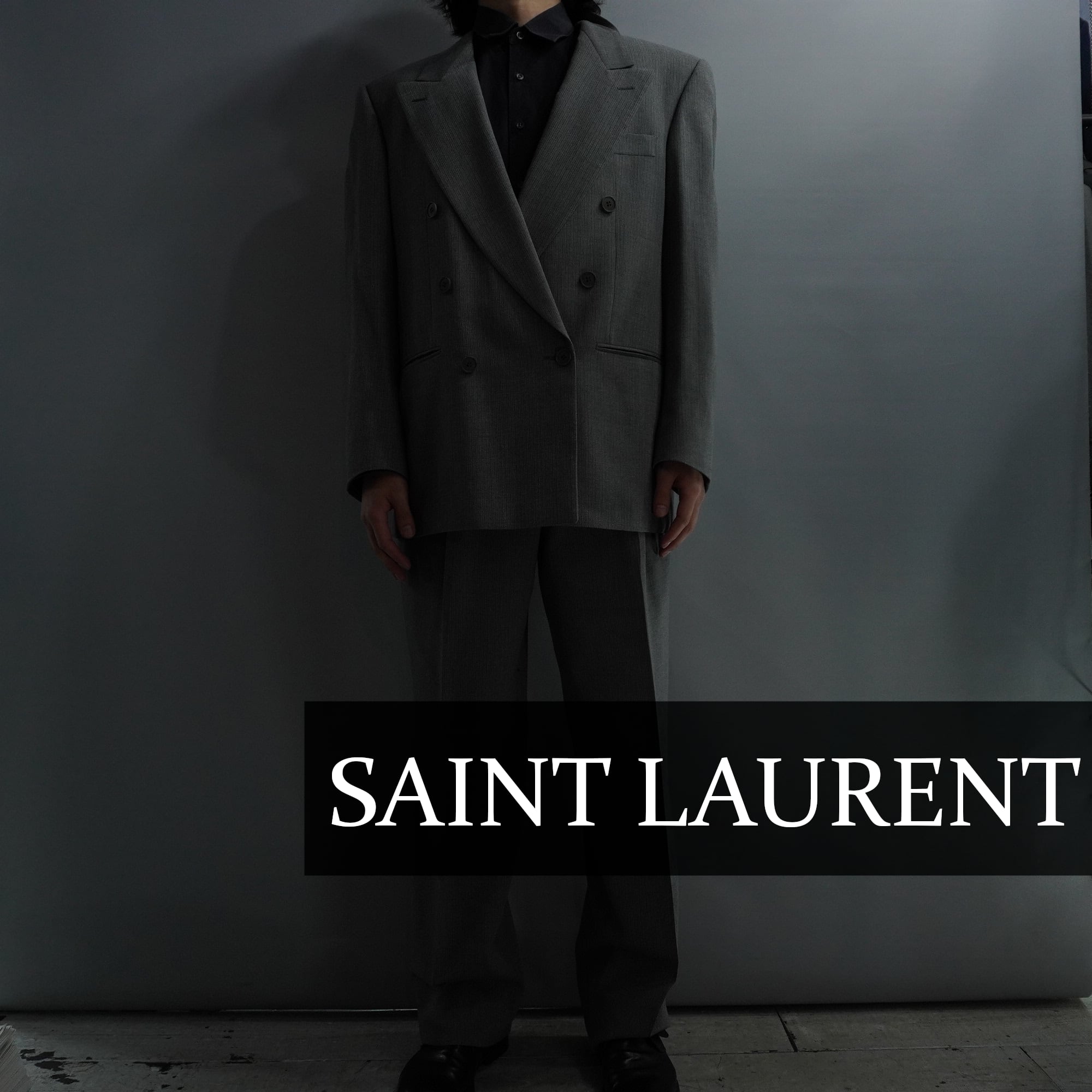 【Yves Saint Laurent】 イヴサンローラン ダブルスーツ セットアップ