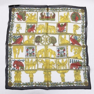 美品 HERMES エルメス プチカレ カレ40 シフォン TORANA トラナ 22-6171