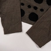 慈雨 ジウ センソユニコ ドット 水玉 ハイネック ウール 長袖 カットソー サイズ 40 /日本製/レディース