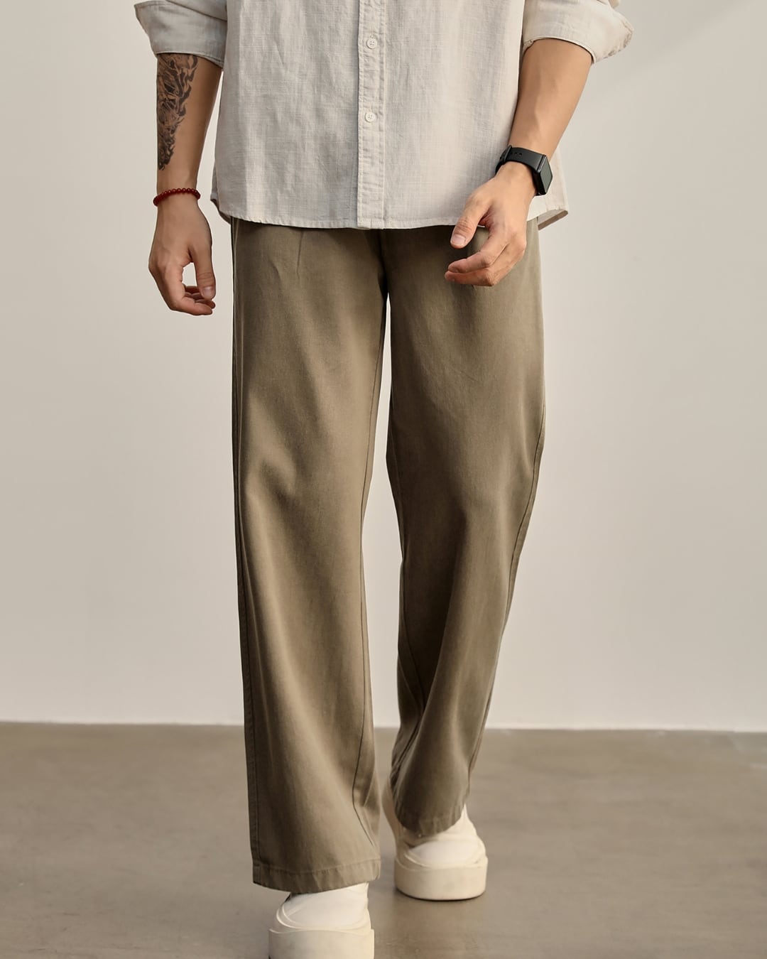 リラックス ワイドテーパードパンツ 4色 A101