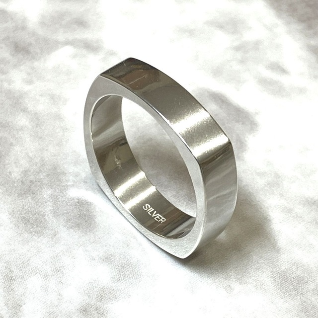 【日本製】四角リング SILVER925 / MSR-8695