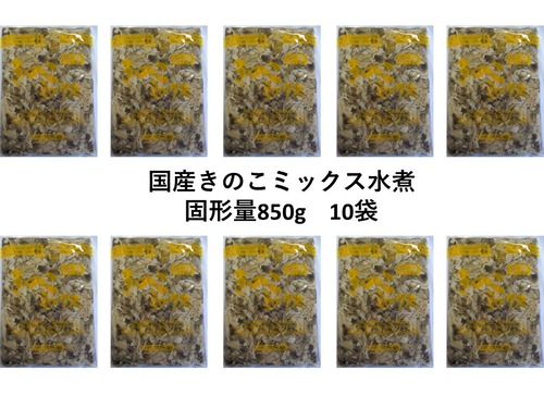 【国産】きのこミックス水煮《業務用　10袋》固形量850g