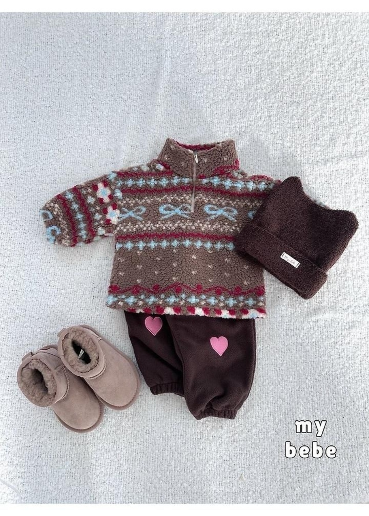 韓国子供服 / 26winter / my bebe / ボアアノラック / キッズ / 冬服 *XS~XL*