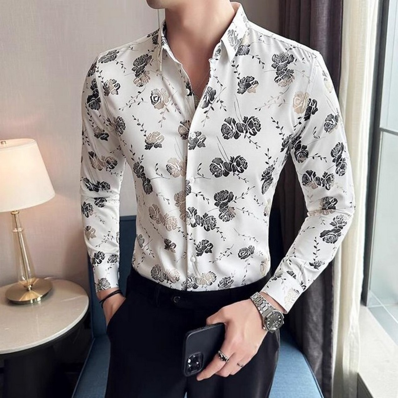 edge rose print shirt tops 00189