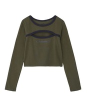 【X-girl】FRONT CUTOUT L/S BABY TEE 【エックスガール】