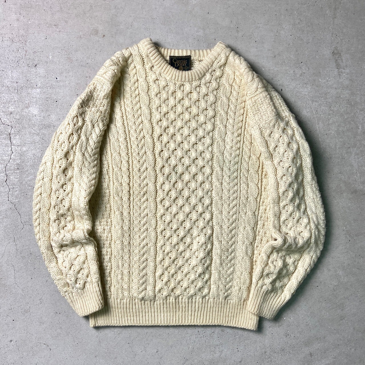 90年代 アイルランド製 CarraIg Donn フィッシャーマンニットセーター 