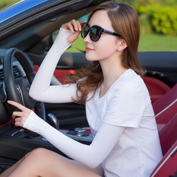 夏の氷のような袖の日焼け止め手袋男性と女性のUV保護薄い長い氷のシルクの日焼け止めスリーブ駆動アームカバー ブラック・アイド・ピーズ66950163810