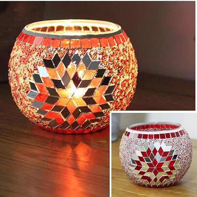 NOELAMOUR キャンドルホルダー キャンドルグラス ステンドグラス