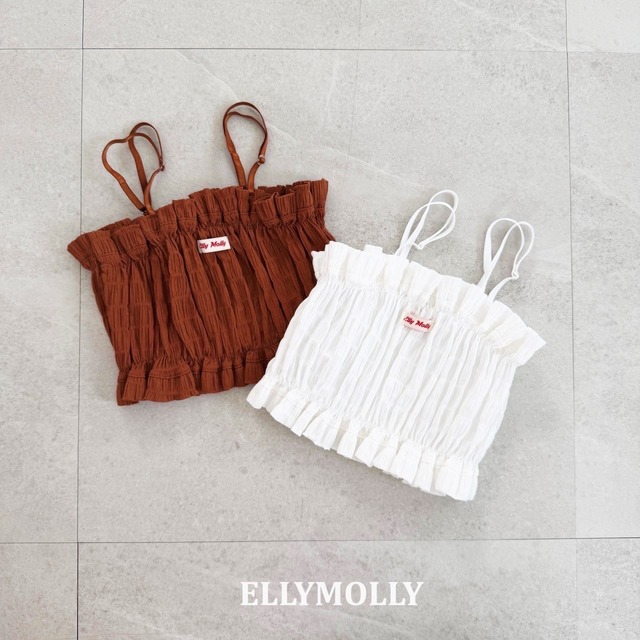 【即納】ELLY MOLLY/popcorn bustier & wide pants(brown/L)