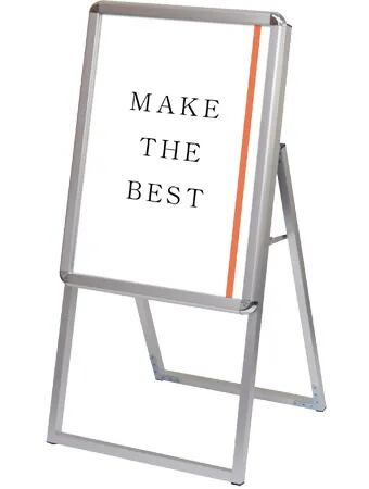 ポスターグリップスタンド看板 屋外用 A2片面シルバー (防水パック付)