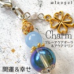 再販⭐️開運＆幸せ⭐️ブルーアクアオーラ＆アクアマリン チャーム②✨️ ✨｜minegel-オーダーメイドできるおしゃれパワーストーンブレスレット