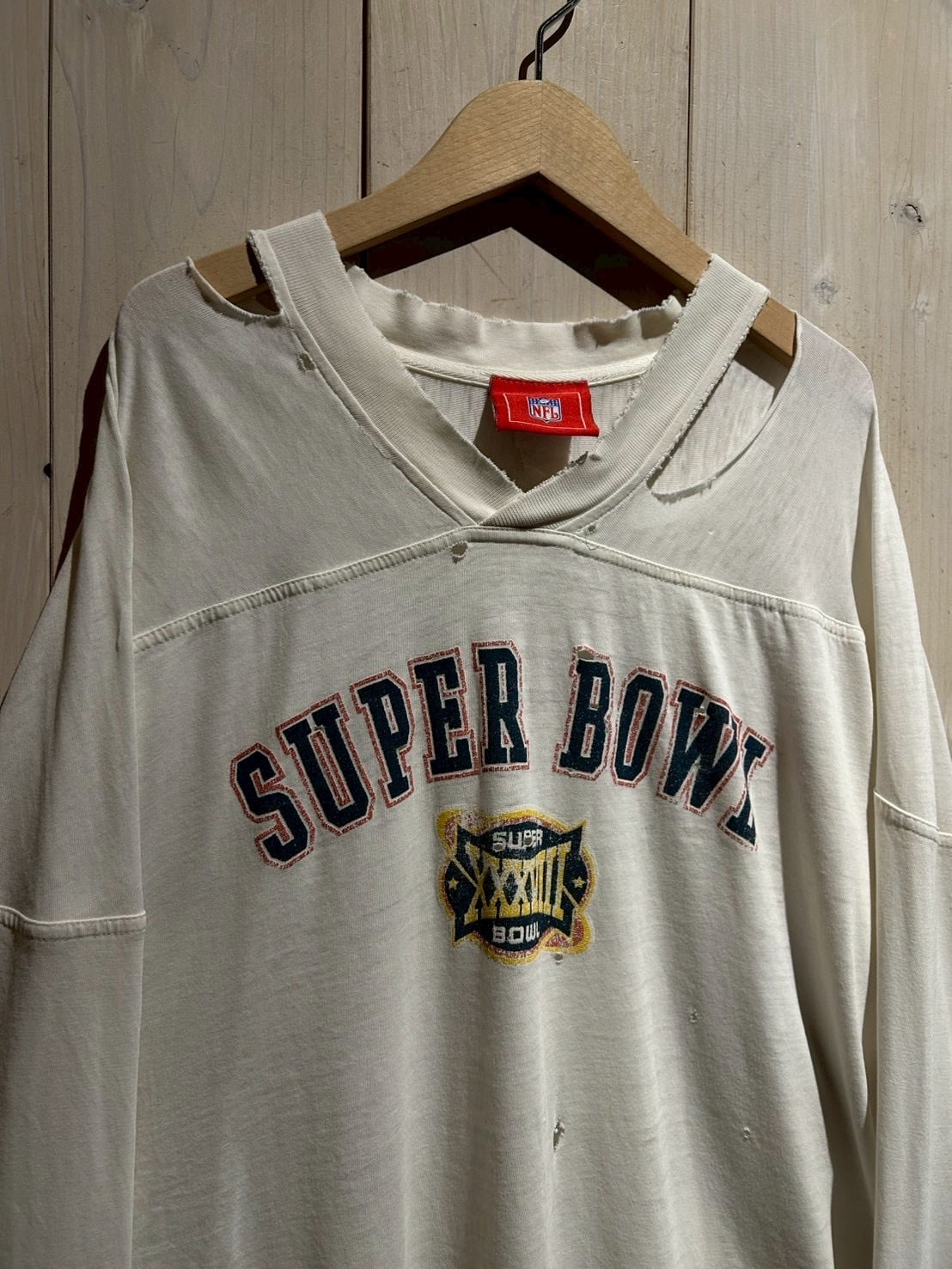 a.k.a.C.a.k.a vintage】“NFL”“SUPER BOWL” “Boro”Vintage L/S T-Shirt