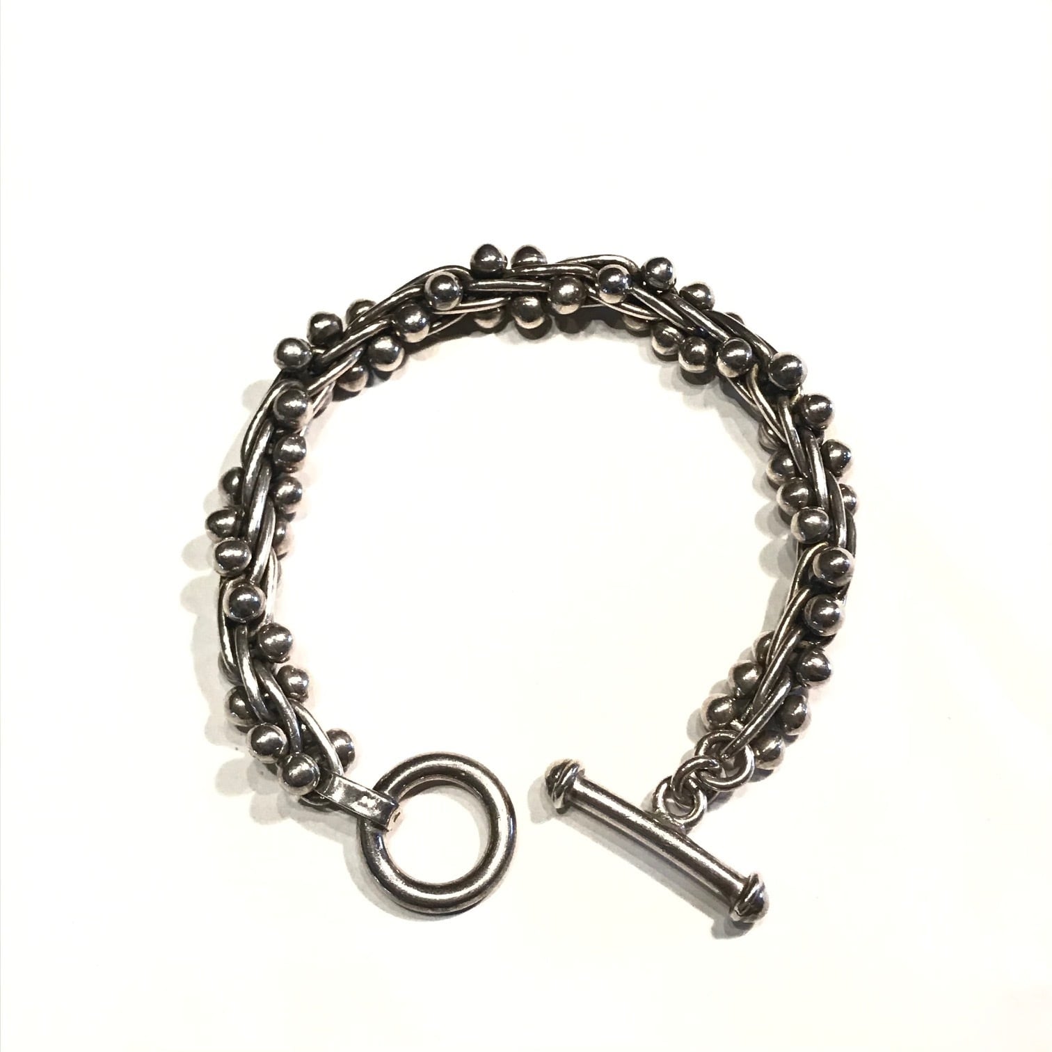 Vintage TAXCO Mexican Silver DNA Toggle Bracelet | oddment store