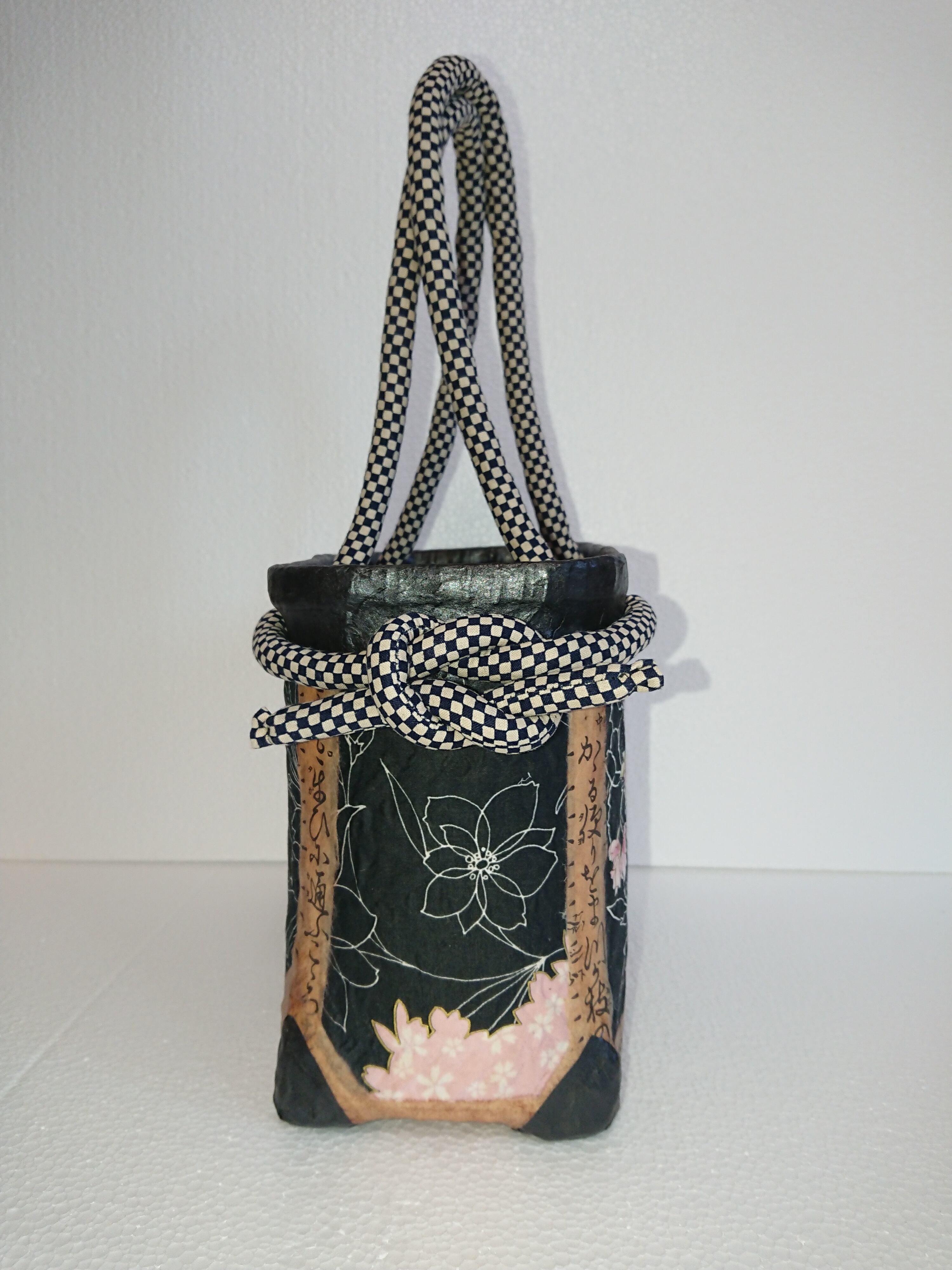 一閑張り(一貫張り)かごバッグ No.11 | アトリエかぐや 一閑張りバッグ11