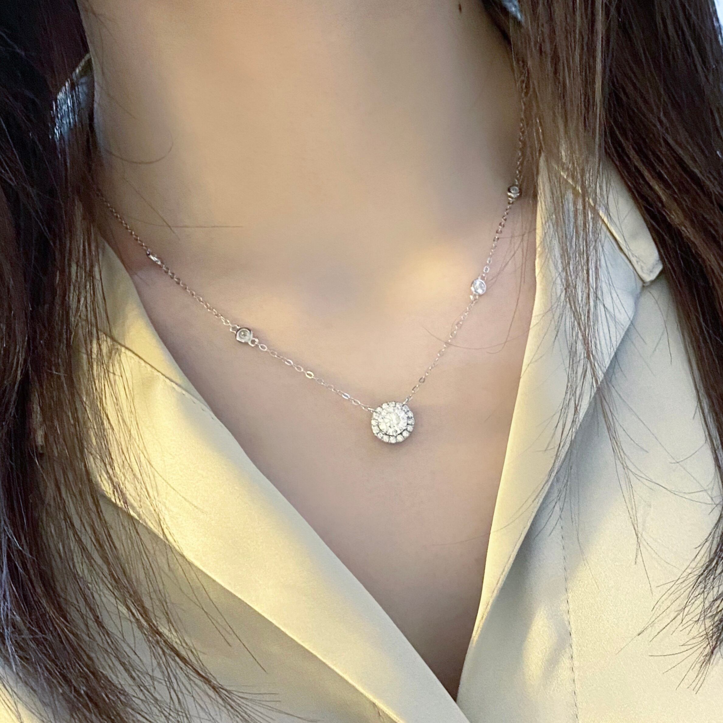 深緑(ふかみどり) プラチナ PT950 ネックレス 1.0ct モアサナイト