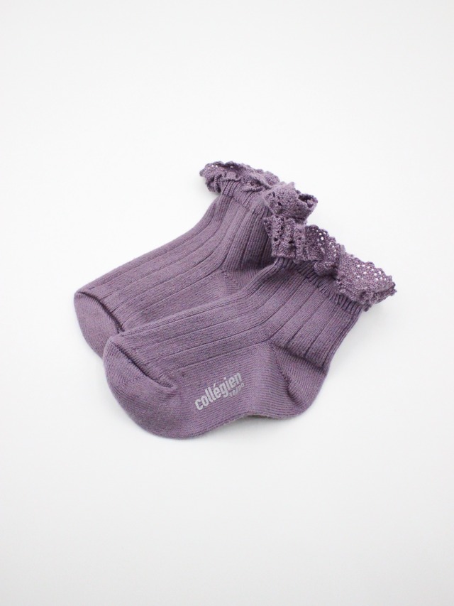collegien  LACE TRIM SHORT SOCKS   Glycine du Japon