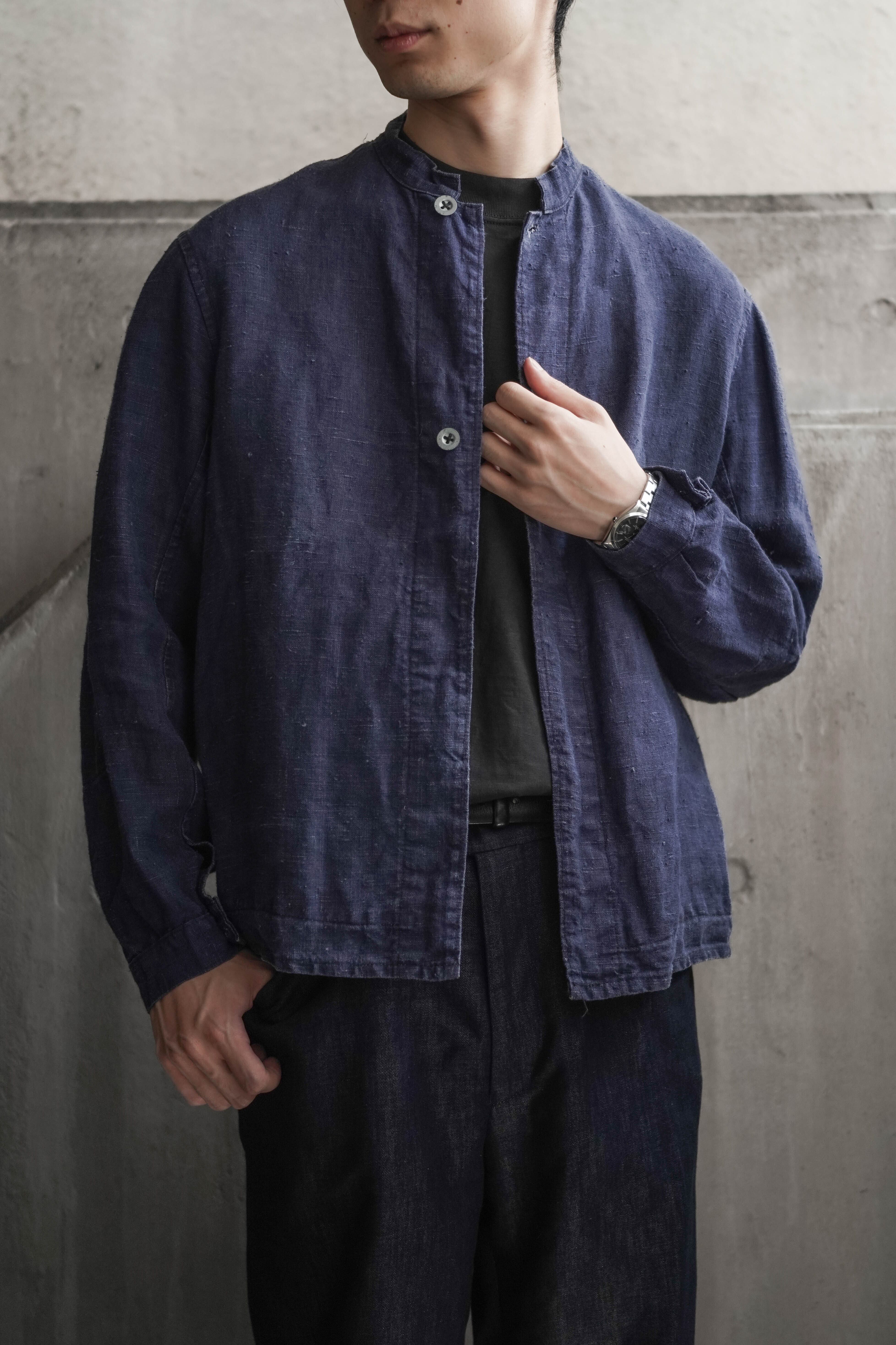 ベルギー炭鉱夫コールマインジャケットインディゴリネン1930s1920s encore: 先行入荷 炭鉱夫のリネンジャケット