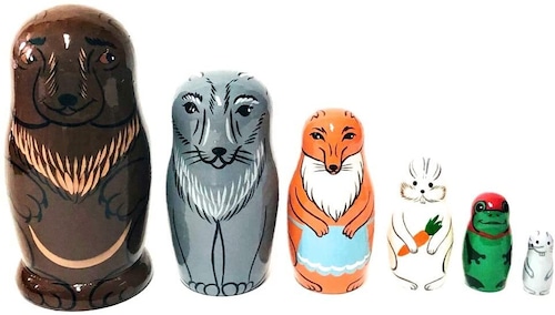 Animal Matryoshka ６pcs (Serious style)