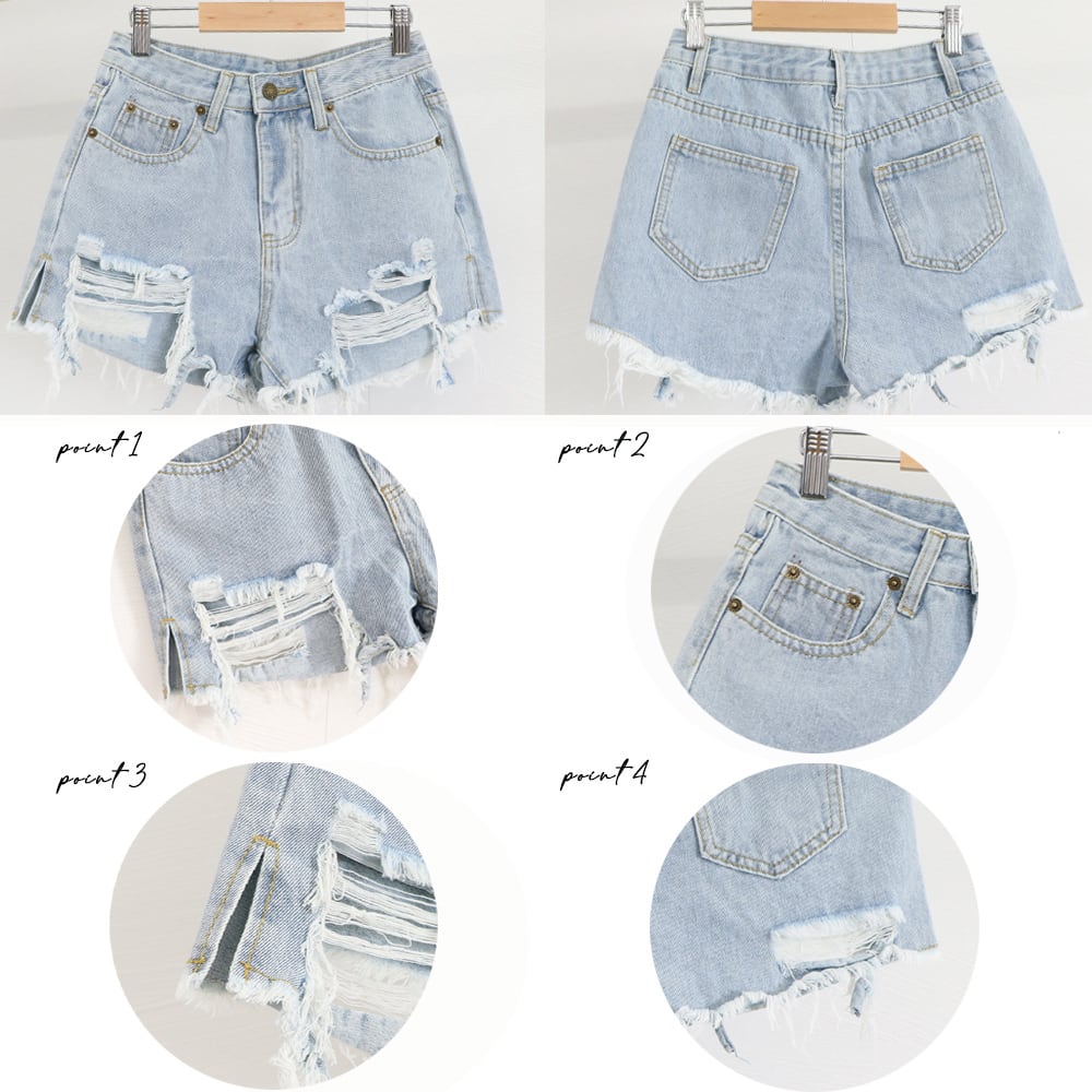 デニムショートパンツ ダメージセクシー ミニデニムパンツ ハイ