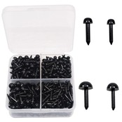 ぬいぐるみ人形の目動物人形の目良い男目丸い目クラフト パーツ縫製クラフト縫製部品 DIY の工芸品 4 サイズ 3 mm/4 mm/5 mm/6 mm 約 616 ピース ブラック