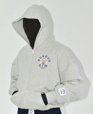 バーガージムジップパーカー グレー