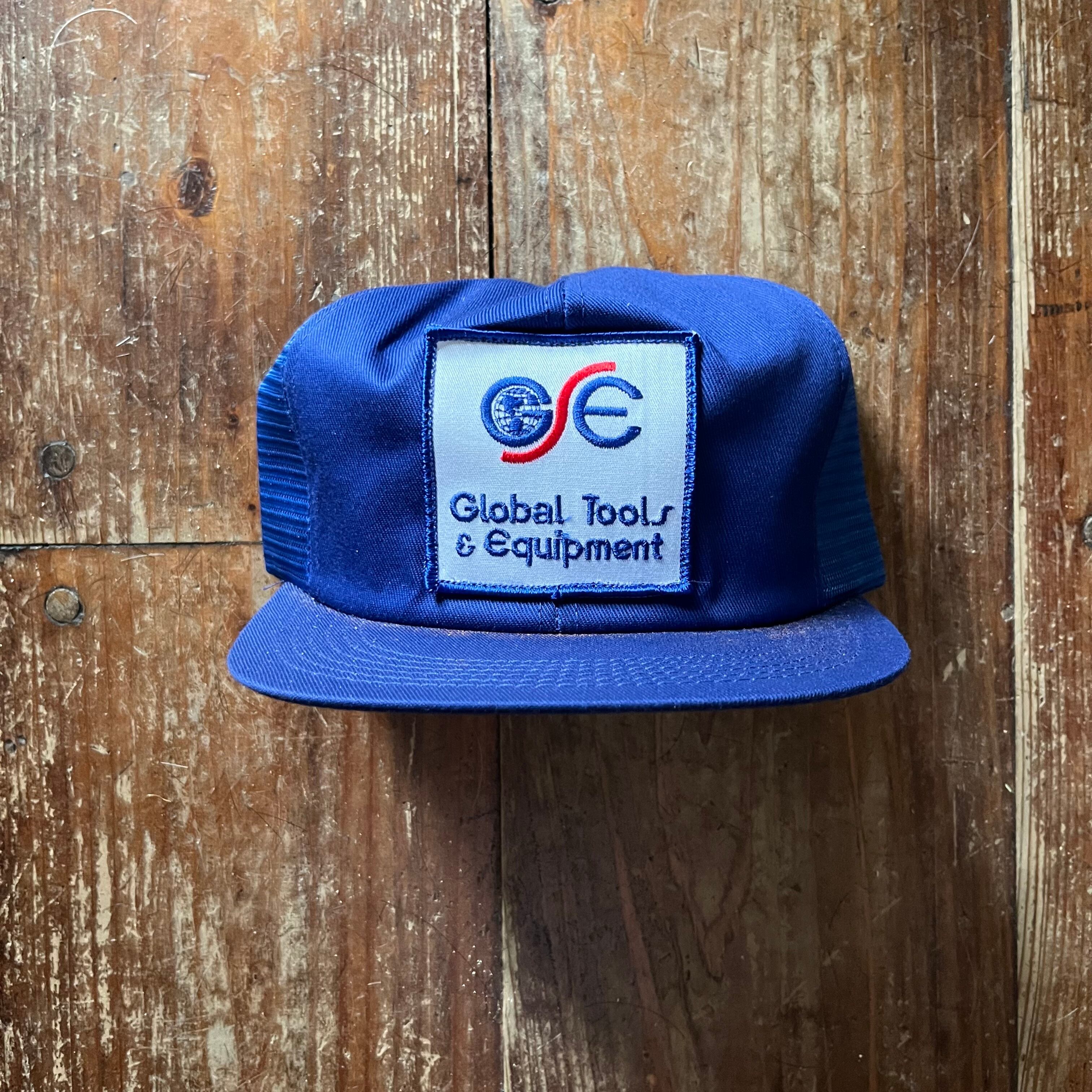 1970's Deadstock "K-Products" Mesh Trucker Hat /Blue/Global Tools & Equipment