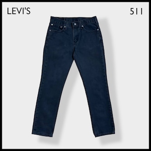 【LEVI'S】511 ブラックジーンズ デニム ジーパン スリム ストレート スキニー 細身 美脚 足長効果 ジッパーフライ W31 L30 リーバイス US古着