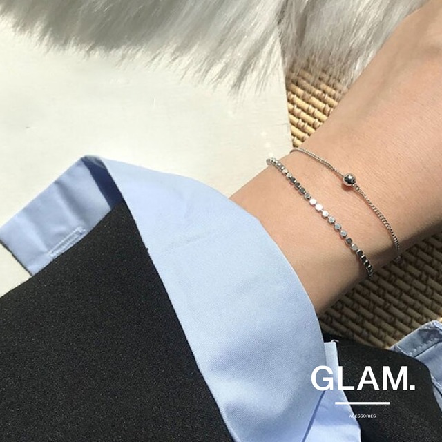 レイヤード ミックスチェーン ブレスレット ゴールド シルバー Glamofficial レイヤード ミックスチェーン ブレスレット ゴールド シルバー Glamofficial