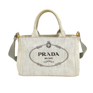 PRADA プラダ カナパ デニム ２ｗａｙバッグ グレー 10235-202305